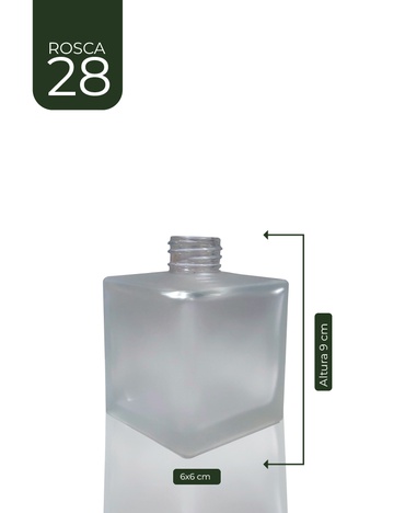 Vidro Cubo Jateado Branco 220 ml