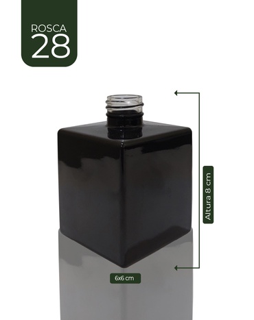 Vidro Cubo Preto 250 ml