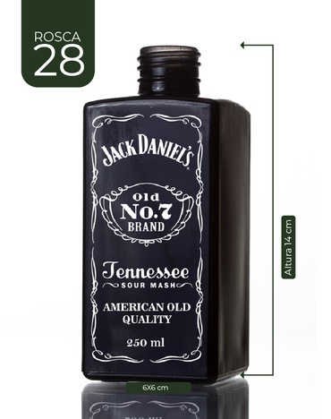 Vidro Square Preto Jack Daniels 250 ml