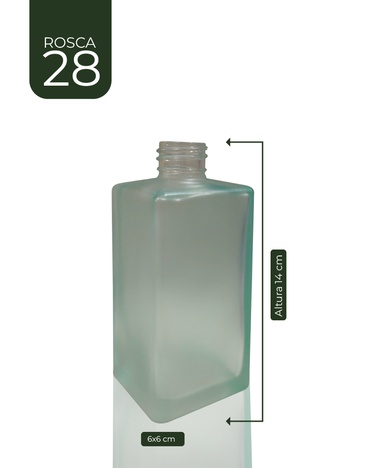 Vidro Square Verde Claro Jateado 250 ml