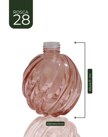 Vidro Bola Espiral Salmão 250 ml