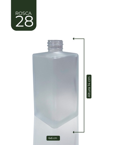 Vidro Square Branco Jateado 250 ml