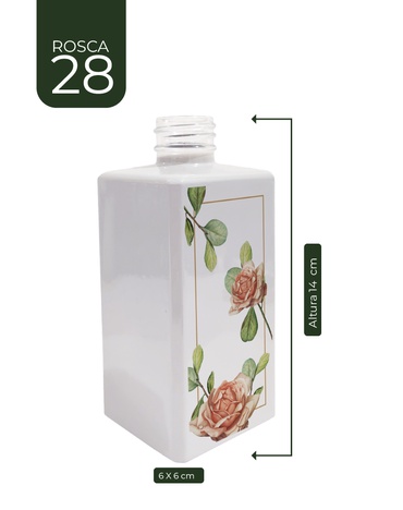 Vidro Square Flores 250 ml